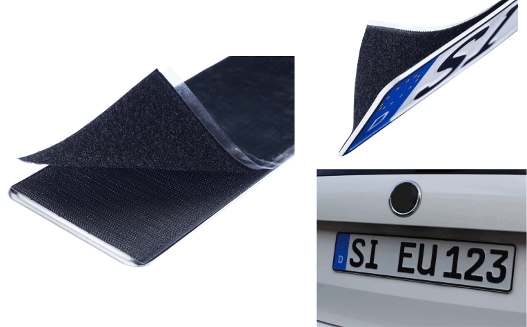 Nummernschildverst�rker Klettbefestigung