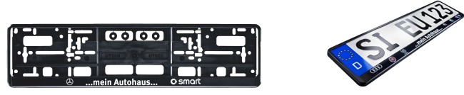 Nummernschildverst�rker mit Kundenaufdruck