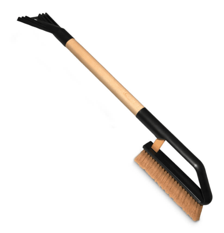 Eiskratzer mit Schneeb�rste und Holzgriff