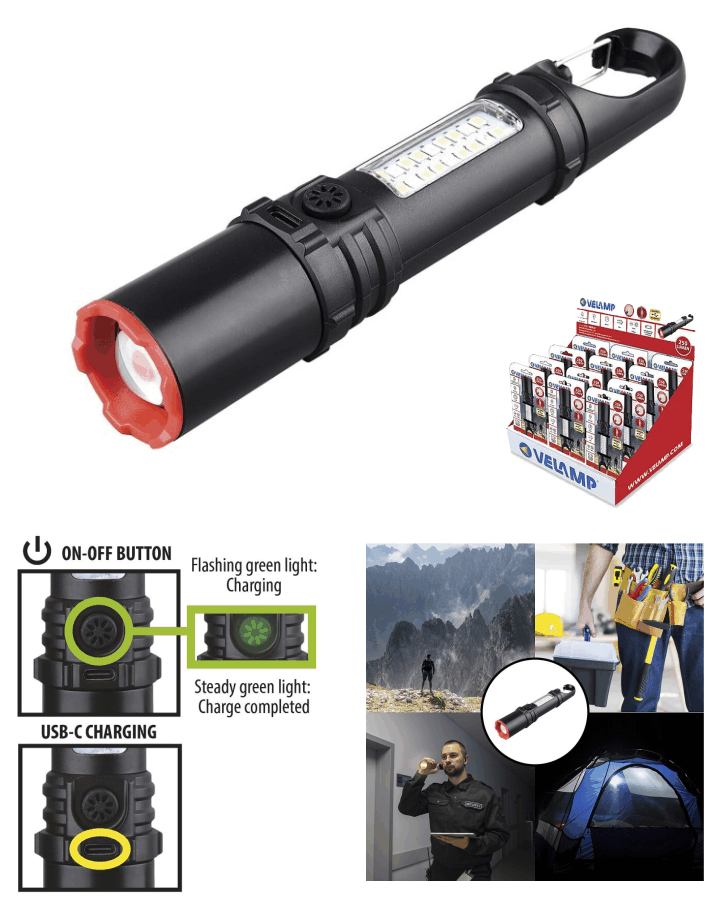 LED Taschenlampe 3 Watt, wiederaufladbar