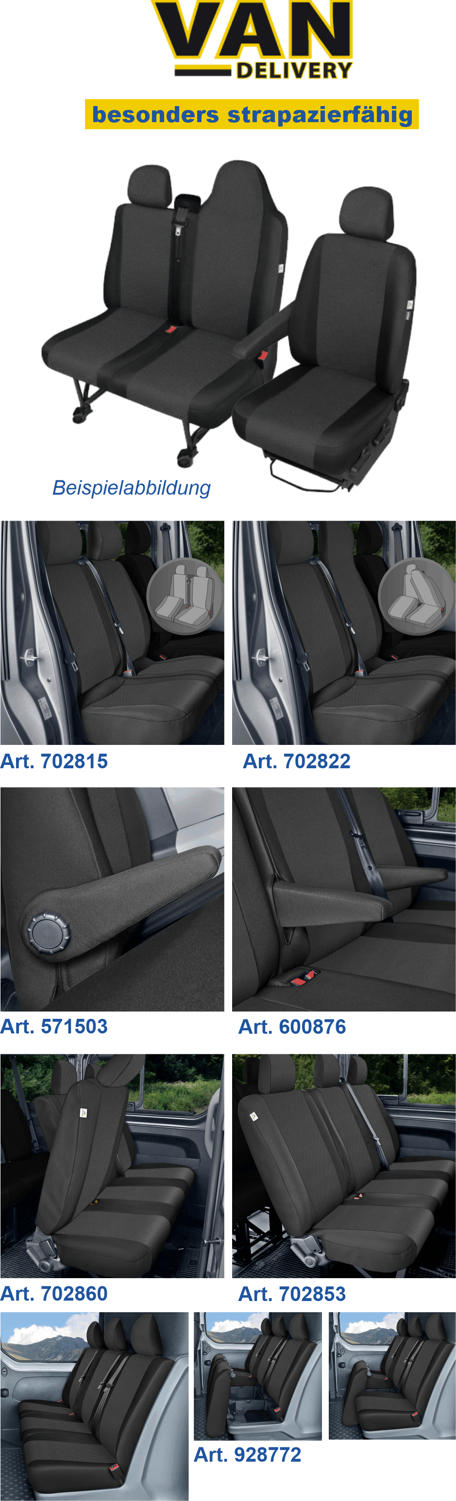Passform Sitzbez�ge Renault Trafic III, Opel Vivaro B, Fiat Talento, Nissan NV300 / Primastar